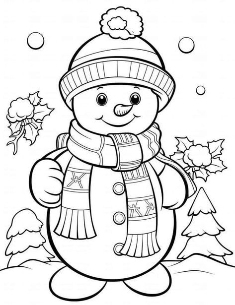 Snowman Coloring, Montessori Teacher, Snowman Coloring Pages, Free Kids Coloring Pages, Christmas Coloring Sheets, Coloring Sheets For Kids, Adult Coloring Book Pages, Flower Coloring Pages, Christmas Drawing