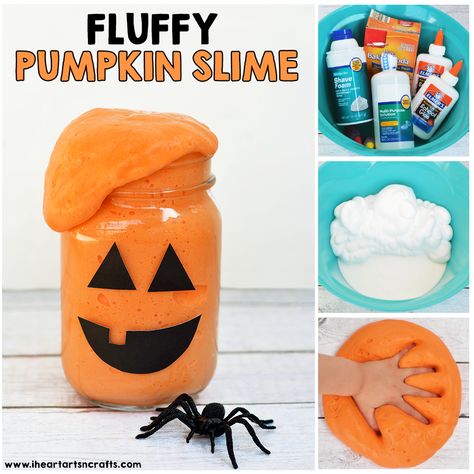 Pumpkin Slime, Halloween Mason Jars Diy, Vetenskapliga Experiment, Halloween Slime, Galaxy Slime, Halloween Mason Jars, Hallowen Ideas, Fun Fall Crafts, Fun Halloween Crafts