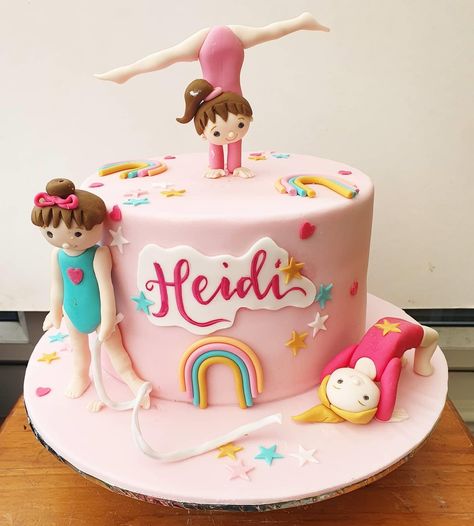 Gymnastics Cake Toppers Birthday, Gymnastic Theme Cake, Barbie Gymnastics Cake, Gymnast Cake Ideas, Dance Theme Birthday Cake, Gymnast Birthday Cake, Gymnastics Birthday Cake Ideas, Gymnastics Theme Birthday Party Cake, Dance Party Birthday Cake