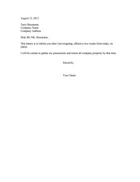 Give your two weeks' notice briefly and succinctly with this printable resignation letter. Free to download and print 2week Notice Letter, Two Week Notice Letter Simple, Two Weeks Notice Letter Simple, 2 Week Notice Letter Simple, Resignation Letter Quitting Job Simple, 2 Weeks Notice Letter, Resignation Letter Sample Simple, Two Weeks Notice Letter, Funny Resignation Letter