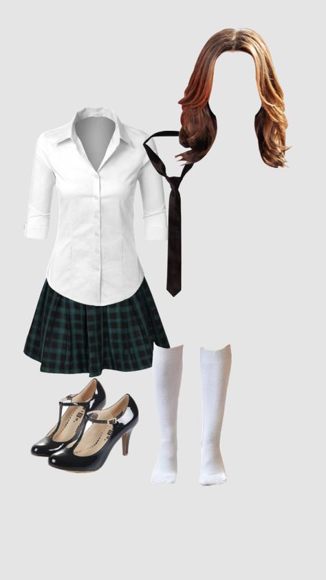 Gossip girl#pamelaanderson #serena#blair#school#uniform Gossip Girl School Uniform, Penelope Costume, Blair School, Serena Gossip Girl, Serena Blair, Girl Oc, Green School, Gossip Girls, Back 2 School