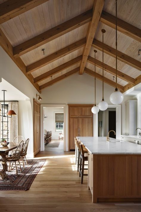 Work – Thomson & Cooke Architects Kitchen With Wood Ceiling, Bedroom Decor Design, Living Room Design Decor, Wood Beams, Vaulted Ceiling, Wood Flooring, House 2, Living Room Decoration, Barndominium