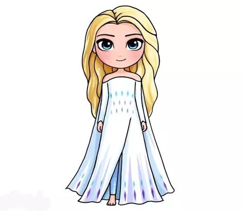 How To Draw Elsa, Elsa Drawing, Frozen Drawings, Cute Frozen, Mom Drawing, Anna Und Elsa, How To Draw Cute, Barbie Drawing, Doll Drawing