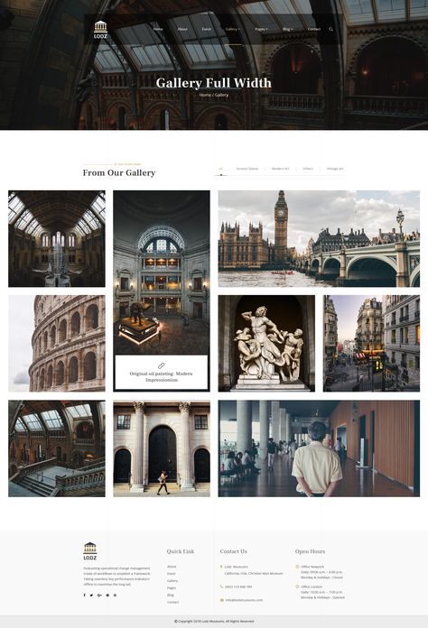 Gallery Website Design Web Layout, Museum Website Design Inspiration, Photo Gallery Website Design, Web Gallery Design, Website Gallery Layout, Gallery Page Design Website, Gallery Website Layout, Gallery Section Website Design, Image Gallery Web Design