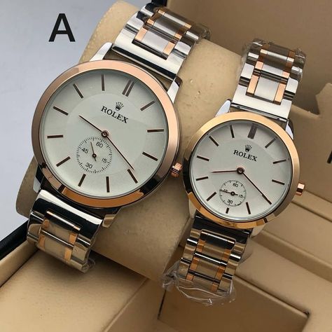 Couple Watches Set Luxury, Matching Rolex Watches Couple, Rolex Couple Watch, Matching Watches For Couples, Rolex Couple, Trendy Watches Women, Couple Watches Set, Cool Watches For Women, Stylish Watches For Girls