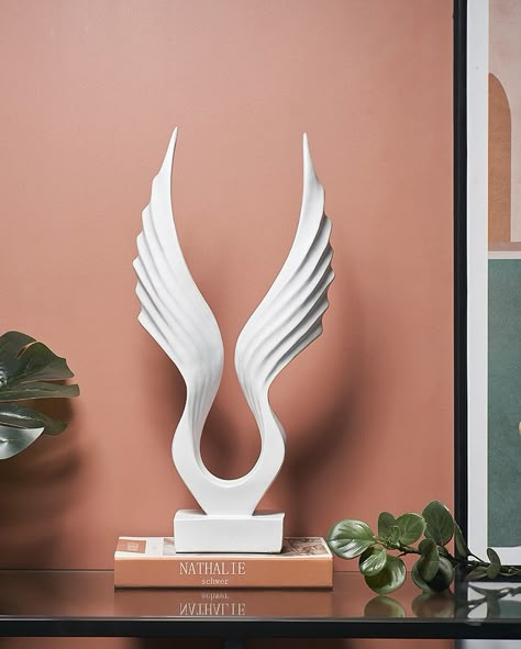 Resin Angel Wings, Wings Sculpture, Other Aesthetic, Resin Angels, Angels Wings, Home Decor Sculptures, Geometric Sculpture, Ceramic Angels, Architecture Drawing Art