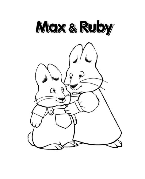 Max and Ruby Coloring Pages Print Nick Jr Coloring Pages, Max Ruby, Ruby Tattoo, Free Printable Clip Art, Disney Drawing Tutorial, Max And Ruby, Bestie Tattoo, Color Me Mine, Paw Patrol Coloring