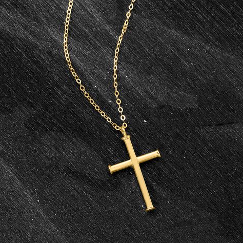 Gold cross necklace men