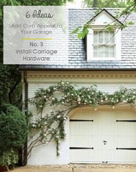 AnahiKristian: 6 Ideas to Add Curb Appeal to Garages Garage Trellis, Garage Pergola, Garage Door Types, Carriage Doors, Garage Door Makeover, Garage Door Design, Atlanta Homes, Patio Interior, Garage House