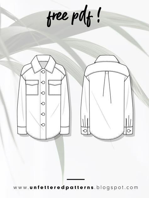 Shacket Sewing Pattern Free, Diy Shacket Pattern, Free Flannel Sewing Patterns, Outerwear Sewing Patterns, Women’s Shirt Sewing Pattern, Sewing Pattern Jacket Women, Shirt Sewing Pattern Womens Free, Button Up Shirt Sewing Pattern Free, Flannel Shirt Sewing Pattern