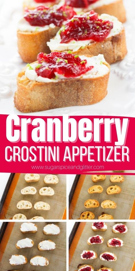 Cranberry Crostini Appetizers, Cranberry Sauce Crockpot, Cranberry Crostini, Cranberry Appetizer, Crostini Toppings, Homemade Honey Butter, Crostini Appetizers, Canapes Recipes, Thanksgiving Appetizer