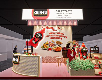 Food Exhibition Booth Design, Japanese Booth, Food Booth Design, Stall Branding, Booth Design Food, Food Booth, Food Expo, Creative Booths, Exhibit Ideas