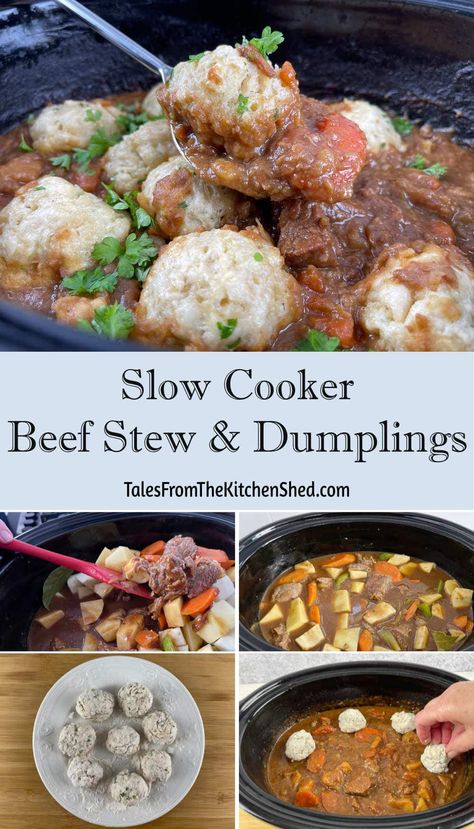 Beef Stew And Dumplings, Stew With Dumplings, Beef Stew With Dumplings, Tasty Beef Stew, Stew And Dumplings, Crockpot Recipes Beef Stew, Slow Cooker Beef Stroganoff, Hearty Beef Stew, Slow Cooker Recipes Beef