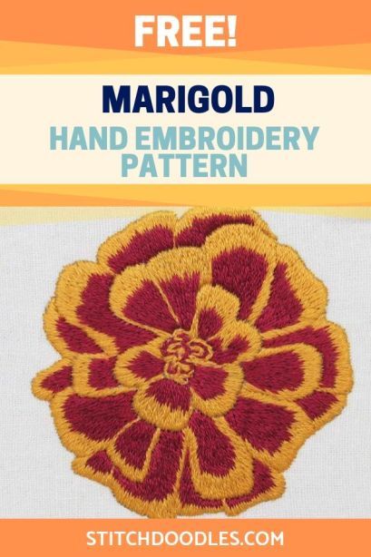 Embroidery Marigold, Hand Embroidery Flowers Pattern, Hand Embroidery Designs Free, Free Hand Embroidery Designs, Rabbit Hand Embroidery, Free Hand Embroidery Patterns, Elephant Embroidery Design, Modern Embroidery Designs, Embroidery Patterns For Beginners