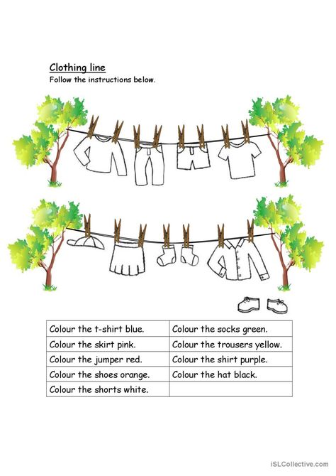 Kindergarten Reading Comprehension, Clothes Worksheet, December Reading, Reading Comprehension Kindergarten, English Worksheets For Kindergarten, Free Kindergarten Worksheets, Learning English For Kids, English Worksheets For Kids, Kids English