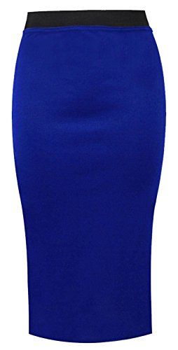 Womens Ladies Plus Size Stretch Midi Plain Pencil Bodycon Office Skirt  ROYAL BLUE  UK1618  95 Viscose 5 Elastane *** Continue to the product at the image link. Office Midi Skirt, Long Top Dress, Womens Skirt Outfits, Bodycon Pencil Skirt, Office Skirt, Midi Pencil Skirt, Plus Size Bodycon, Model Looks, Candy Floss