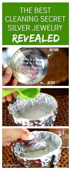 Removing Tarnish From Silver, Cleaning Silver, Jewelry Cleaner Diy, Upcycling Design, Cleaning Diy, Clean Jewelry, Cleaning Painted Walls, Silver Jewelry Cleaner, Silver Cleaning