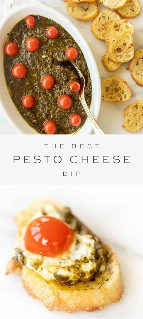 Pesto Cheese Dip, Recipes Using Pesto, Pesto Appetizers, Italian Appetizers Easy, Pesto Dip, Pesto Cheese, Hot Cheese, Julie Blanner, Dip Recipes Easy