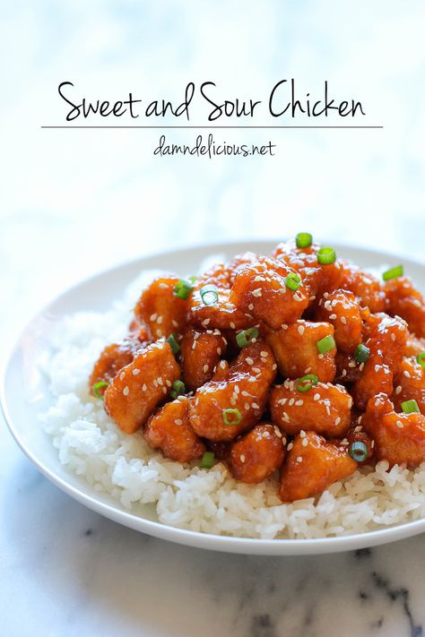 Baked Sweet And Sour Chicken, Sweet And Sour Chicken, Sweet Sour Chicken, Sweet N Sour Chicken, Recipes Sweet, Chinese Chicken, Low Cholesterol, Chinese Dishes, Sweet And Sour