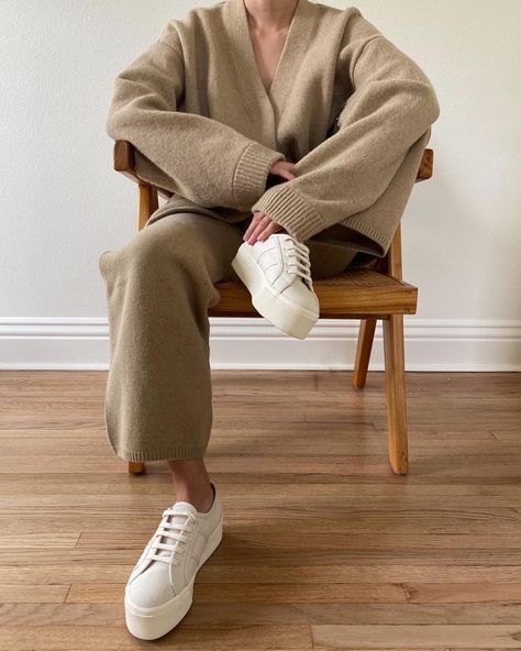 Superga USA on Instagram: “@jordanrisa elevating her loungewear game with a classic 📈 Click link in bio to shop. #Superga” Platform Outfit, Superga Platform, Cotton Rope, Natural Rubber, Hijab Fashion, Link In Bio, Normcore, Lounge Wear, Australia