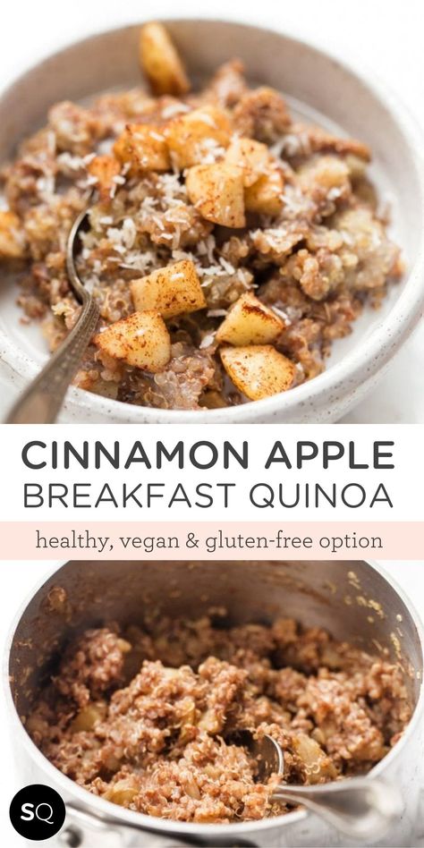 This Cinnamon Apple Breakfast Quinoa is a healthy & gluten-free option for starting your day! Fiber- and protein-packed so it will keep you feeling full and satisfied all morning long! The Perfect Breakfast Recipe for Fall. Simply Quinoa. Apple Quinoa Breakfast, Cinnamon Apple Breakfast, Apple Quinoa, Breakfast Quinoa, Quinoa Recipes Healthy, Apple Breakfast, Quinoa Breakfast, Quinoa Healthy, Cinnamon Apple