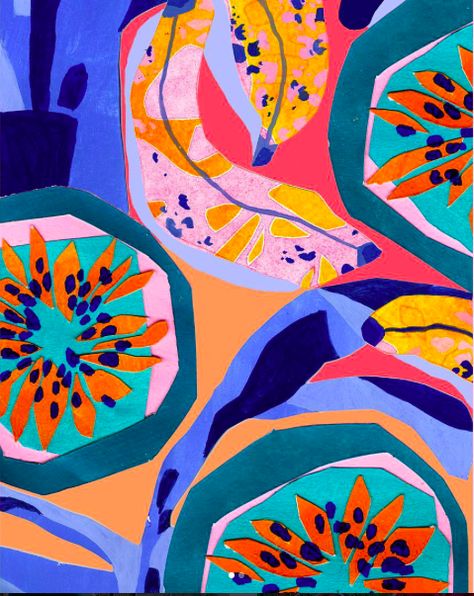 Emily Edwards Abstract Posca Art, Passion Fruit Painting, Passion Fruit Flower Illustration, Passion Flower Botanical Illustration, Maximalist Abstract Art, Tech Art, Posca Art, Fruit Illustration, Fruit Painting