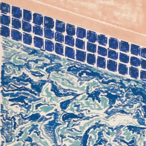 Kate on Instagram: “~sold~ Pool with tiles 💦 . . . . . . #oilpastel #onpaper #sketch #poolside #pool #slowdownstudio #wrapmagazine #rentalmag #pocketmagazine…” Pool Drawing Aesthetic, Pool Print, Pool Pattern, Pool Reflection, Pool Sketch, Pool Tattoo, Pool Drawing, Swimming Pool Art, Pool Paint