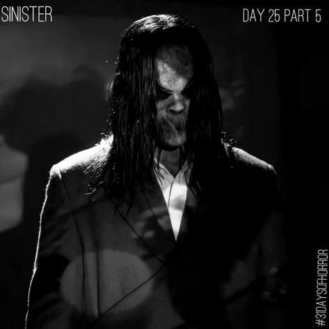 31 DAYS OF HORROR DAY 25 PART 5 SINISTER The movie title describes the movie well. The dark stories. The even darker kills. And the sinister ending. The use of the 8mm film adds a gritty and malevolent filter on this horror story. The use of an ancient folklore in a modern setting to tie the story together wrapped things up with a pretty bow. The use of reverse voice recordings and sounds added another creepy layer to the film. Overall, it's one of the better and more frightening modern ho... Sinister Movie, 8mm Film, The Sinister, Dark Stories, Movie Titles, 31 Days, Horror Story, Horror Stories, The Movie