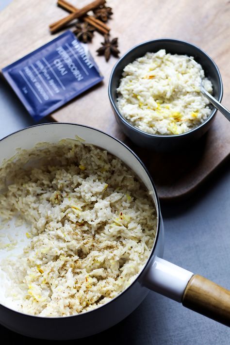 Saffron-Cardamom Coconut Rice Spiced Coconut Rice, Coconut Basmati Rice Recipe, Cardamom Rice, Easy Saffron Rice, Cardamom Coconut, Saffron Basmati Rice, Indian Rice Pudding, Indian Rice, Rice Dinner