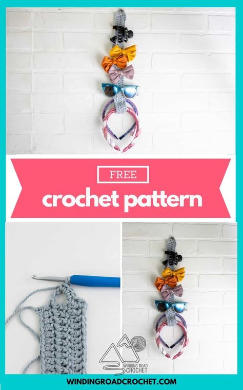 crochet hair accessory organizer Crochet Hair Clip Organizer, Hair Accessory Organizer, Crochet Hair Clip, Winding Road Crochet, Hair Clip Organizer, Crochet Hair Bows, Hair Accessories Holder, Accessory Organizer, Bow Organizer