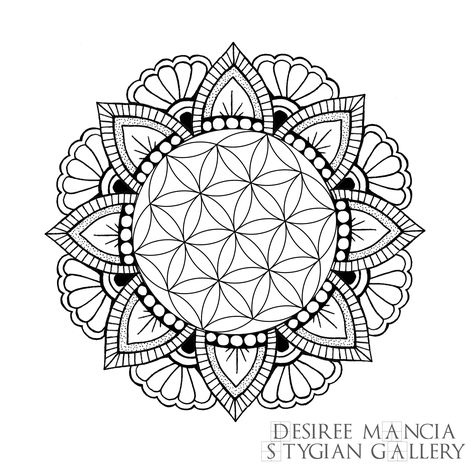 Flower Of Life Tattoo Neck, Flower Of Life Pattern Tattoo, Flower Of Life Tattoo Mandala, Flower Of Life Drawing, Flower Of Life Tattoo Design, Seed Of Life Mandala, Flower Of Life Art, Pointillism Tattoo, Flower Of Life Mandala