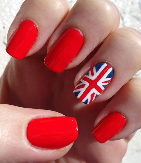 British Flag Nails, Union Jack Nails, Flag Nails, Fashionable Nails, Uk Nails, Green Acrylic Nails, Inspiration Nails, Pretty Toe Nails, London Nails