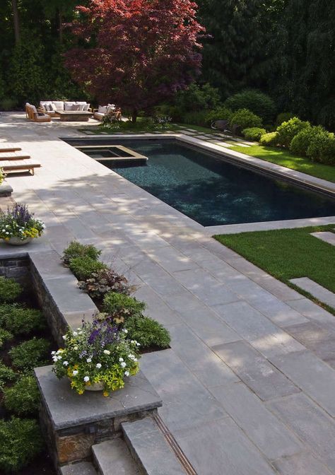 Simple Pool, Geometric Pool, Interior Landscape, Modern Backyard Landscaping, Pool Landscape Design, Modern Landscape Design, Modern Backyard, Backyard Pool Designs, Landscape Plans