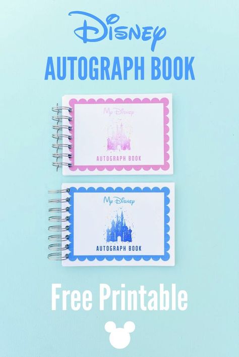 Disney autograph book DIY. Make your own Disney autograph book for LESS with this free printable perfect for Disneyland and Disney World vacations! Disney Autograph Ideas, Disney World Autograph Book, Disney Autograph Books, Diy Autograph Book, Books Template, Disney Autograph Book, Book For Students, Disney Autograph, Travel Book Diy