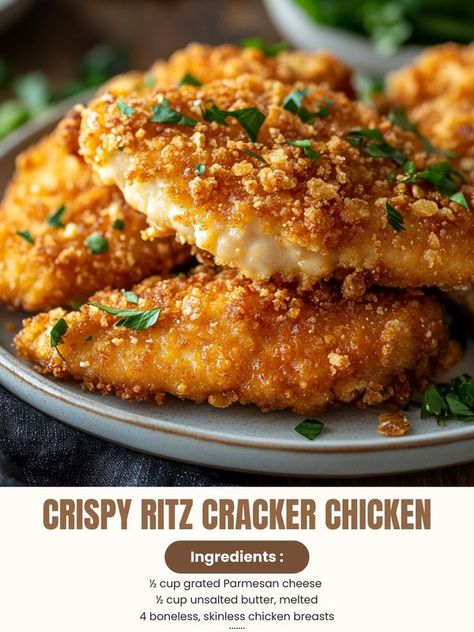 Grammy recipes Grammy Recipes, Ritz Cracker Chicken, Cracker Chicken, Comforting Dinner, Comfort Dinner, Ritz Cracker, Comfort Dishes, Ritz Crackers, Grated Parmesan Cheese