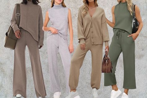 As a Frequent Flier, a Stylish Matching Set Is My Travel Day Secret — Shop My 14 Favorites From $33 Travel Sets Outfit, Travel Set Outfit, Comfortable Travel Outfit, Sweater Sets, Family Beach Trip, Outfit For Travel, Travel Club, Travel Outfits, Taking Over The World