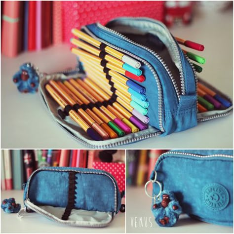 Pencil case Kipling Gitroy Pencil Case Design, Diy Pencil Case, Diy Pencil, Pouch Diy, Pencil Bags, School Organization, Pencil Pouch, Sewing Bag, Diy Bag