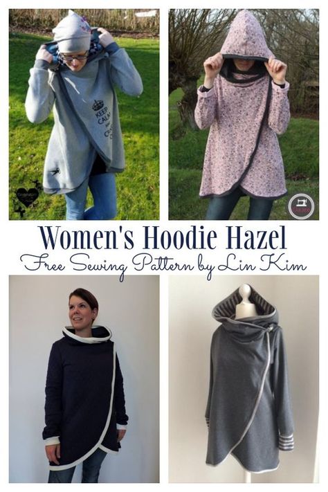 Cowl Hoodie Pattern, Poncho Hoodie Pattern, Sweatshirt Dress Sewing Pattern, Fleece Cowl Pattern, Zip Up Hoodie Pattern Sewing, Hoodie Dress Pattern, Sewing Wool Fabric, Hooded Shawl Sewing Pattern, Cowl Pattern Sewing