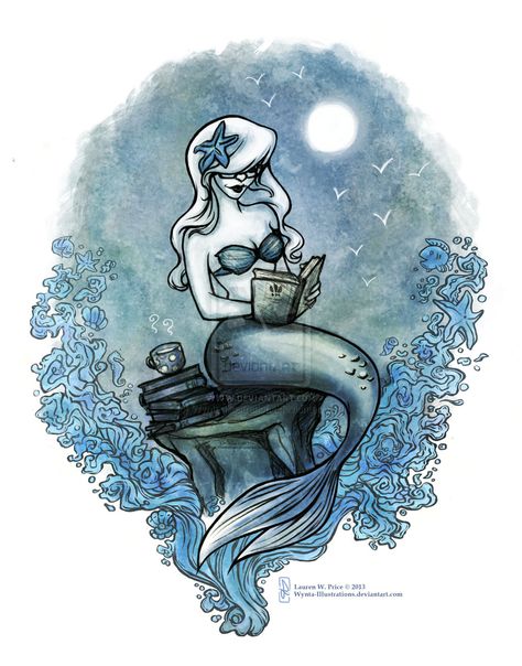 Bookish Mermaid DAY Edition by Wynta-Illustrations.deviantart.com on @deviantART Mermaid Reading A Book, Mermaid Reading, Reading Tattoo, Underwater Beauty, Mermaid Images, Magical Mermaid, Siren Song, Mermaid Room, Mermaid Pictures