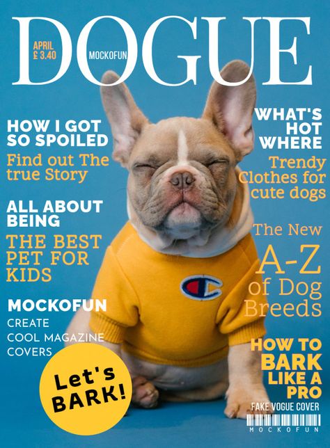 Dogue Magazine Cover Animal Magazine Cover, Fake Magazine Covers, Pet Magazine, Animal Magazines, Bird Pet, Cat Magazine, Magazine Cover Template, Life Magazine Covers, Dog Magazine