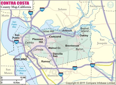 Contra Costa County Map Oakland City, California Zephyr, Contra Costa County, County Map, California Map, Marin County, Ventura County, Sonoma County, Boundaries