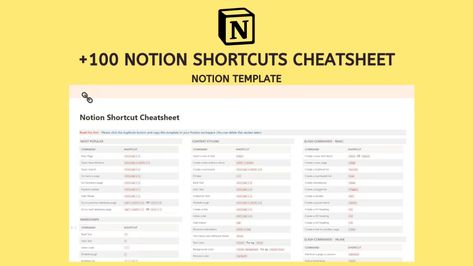 100+ Notion Shortcuts Cheatsheet | Prototion Notion Cheatsheet, Notion Shortcuts, Notion Template For Work, Using Notion, Notion Templates, Small Business Planner, Media Planner, Dashboard Template, Social Media Planner