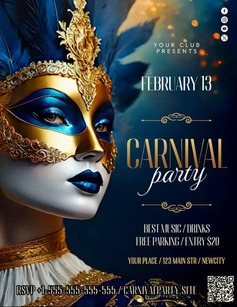 Carnival Party Flyer Carnival Theme Poster Design, Carnival Flyer Design, Extravaganza Party, Carnival Flyer, Carnival Poster, Theme Poster, Carnival Posters, Carnival Theme, Nice Ideas