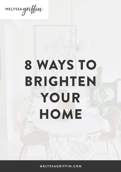 8 Ways to Brighten Your Home. Hate that dark room in your house? Wish it could be bright and pretty like all those Pinterest rooms? These 8 tips will totally turn your home's brightness around! #MelyssaGriffin #homedecor #homeoffice Melyssa Griffin, Cozy Hygge, House Deco, Dark Room, Organic Modern, Photography Tips, Interior And Exterior, Work Space, Home Office