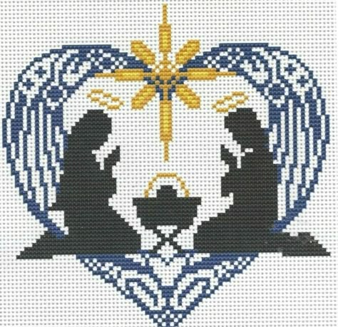 NATIVITY ON ANGELS WINGS--Religious--Christmas--Counted Cross Stitch Pattern Needlecraft Patterns, Winter Embroidery, Dragon Cross Stitch, Cross Stitch Angels, Cross Stitch Christmas, Embroidery Christmas, Artist Alley, Stitch Book, Stitch Christmas