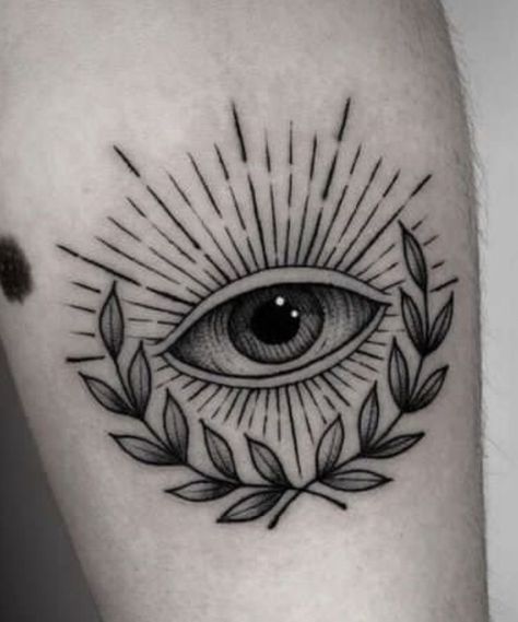 Tattoos For Women Leg, Dad Tattoo Design, Seeing Eye Tattoo, Third Eye Tattoos, All Seeing Eye Tattoo, Eyeball Tattoo, Side Wrist Tattoos, Evil Eye Tattoo, Tattoo Cover Up