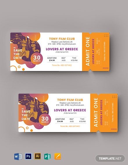 Movie Ticket Template, Ticket Design Template, Voucher Design, Movie Ticket, Adobe Photoshop Design, Photoshop Tutorial Photo Editing, Music Flyer, Ticket Design, Online Logo Design