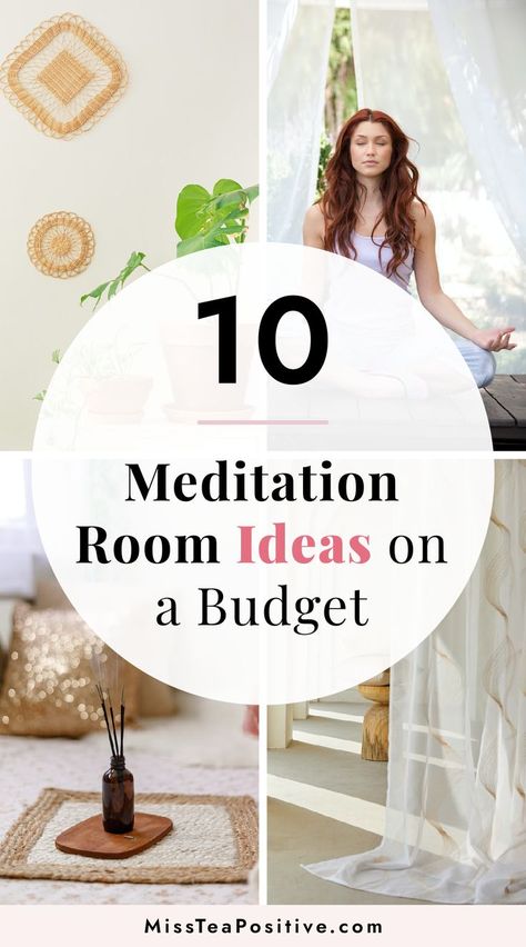 How to create a meditation space at home on a budget? Here are 10 minimalist meditation room decor ideas! These include bohemian Zen den decorating ideas, how to create a meditation corner in bedroom or living room, how to create aesthetic modern yoga studios and cozy small Zen spaces. Find a budget friendly interior design plan incorporating traditional Japanese meditation room decor tips. Japanese Meditation Room, Small Yoga Room, Zen Yoga Room, Meditation Room Ideas, Zen Meditation Room, Meditation Room Design, Zen Room Decor, Yoga Meditation Space, Yoga Room Design