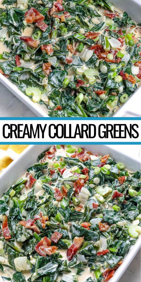 Greens With Bacon, Greens Recipe Soul Food, Bacon Side Dishes, Collard Greens With Bacon, Collard Greens Recipe, Holiday Side Dish, Southern Recipes Soul Food, Holiday Side, Holiday Side Dishes