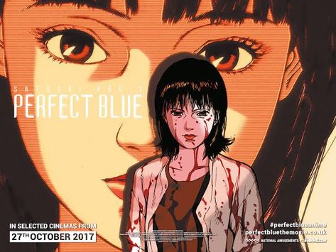 Satoshi Kon, Creeped Out, Poster Anime, Halloween 20, Outdoors Tattoo, Perfect Blue, Blue Anime, Room Deco, Blue Poster